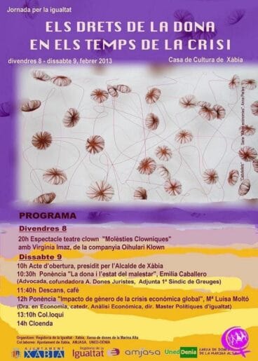 Cartel Jornada por la Igualdad de Jávea 2013