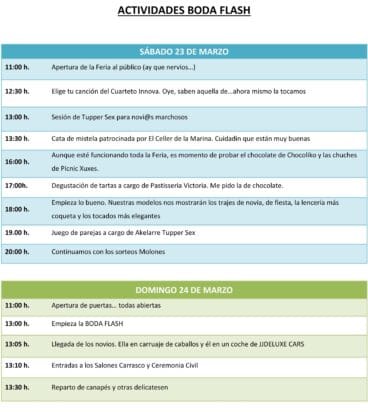 Actividades bodaflash