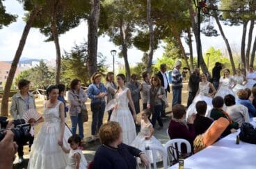 desfile enaguas y encuentro bolillos en la I Fira de Coques de Xàbia