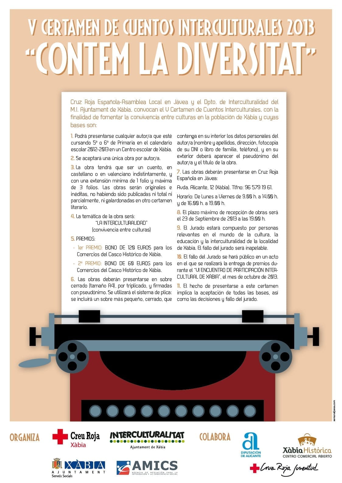 Cartel de V certamen de cuentos interculturales