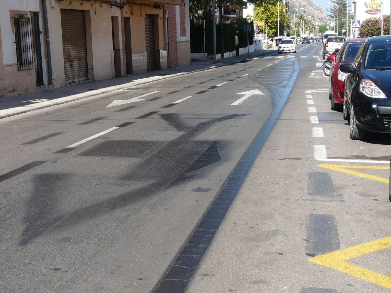 El aspecto de la Avenida Juan Carlos I después de abrirse al doble sentido. 