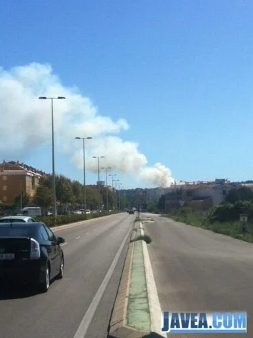 Incendio Granadella desde el pla