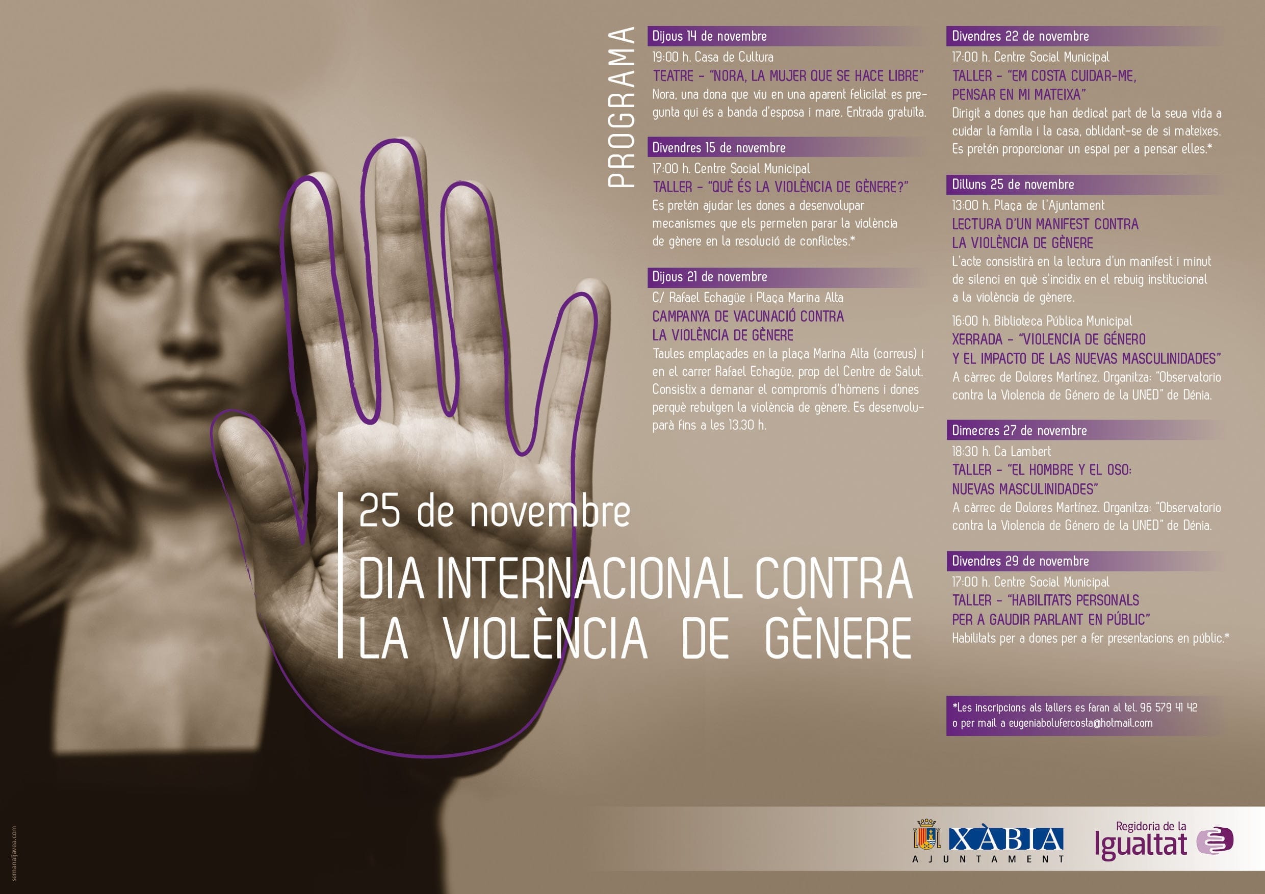 Cartel programación día contra la violencia hacia la mujer