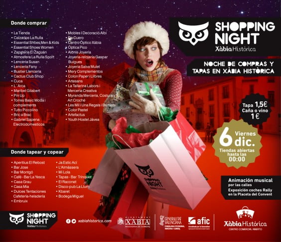 El día 6 de diciembre Jávea celebra la shopping Night navideña