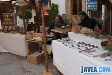 Stand de artesanía en la feria de Navidad de Jávea.