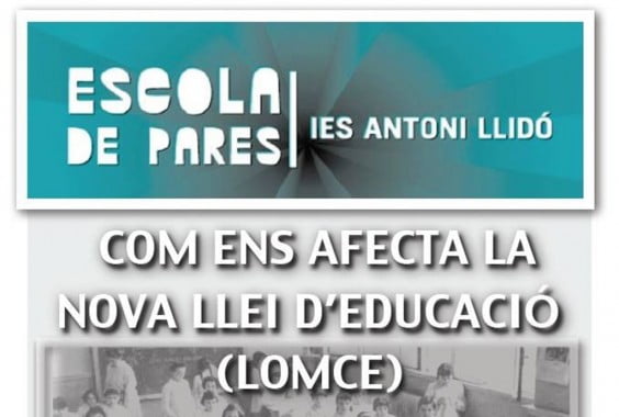 L'escola de pares del IES Antoni Llidó celebra su conferencia sobre la LOMCE