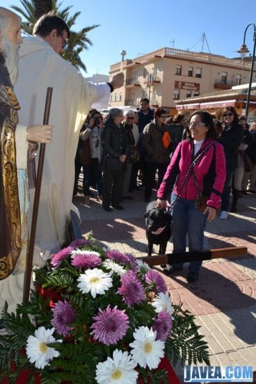 Los vecinos y vecinas de Jávea se reunieron con sus mascotas en el Paseo Marítimo de Jávea para celebrar el día de San Antonio