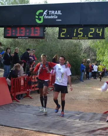 Celebración de la llegada a la meta