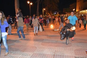 Carretones embolados en el mig any de fiestas mare de déu de loreto de jávea
