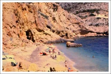 Playa del Tangó en Jávea en los años 60