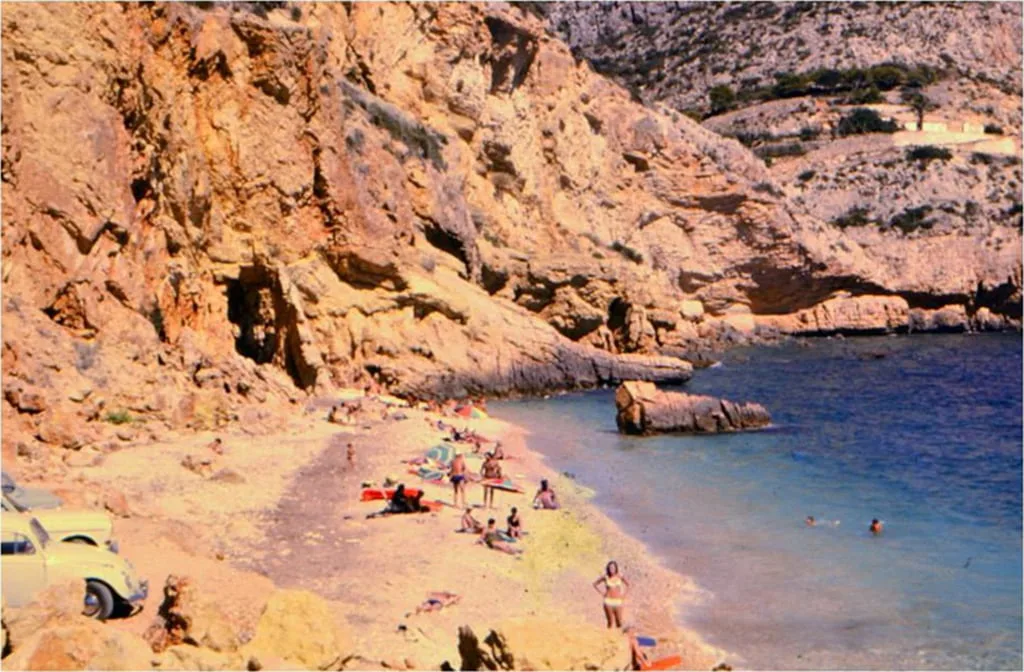 Playa del Tangó en Jávea en los años 60