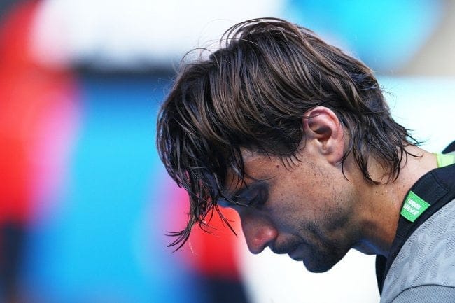 David Ferrer con semblante serio