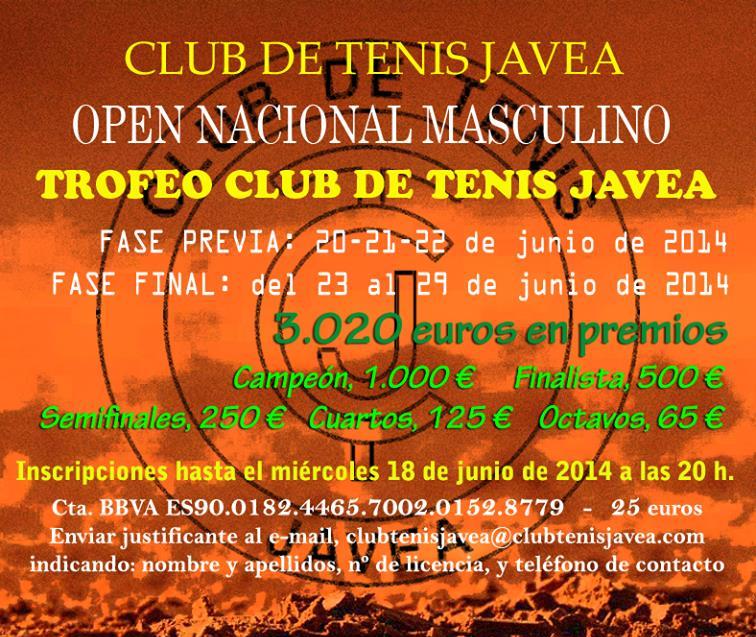 Cartel del Open Tenis Jávea