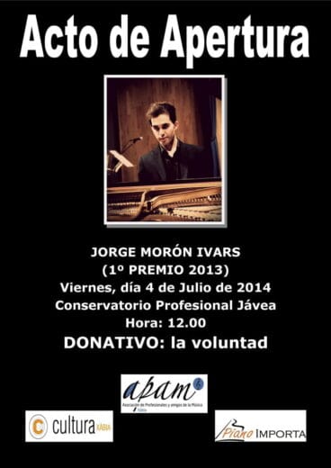 Acto de apertura del II Concurso de Piano Vila de Xàbia