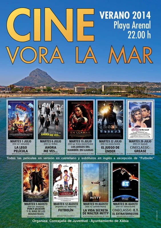 Cartel del Cine Vora la Mar en Jávea