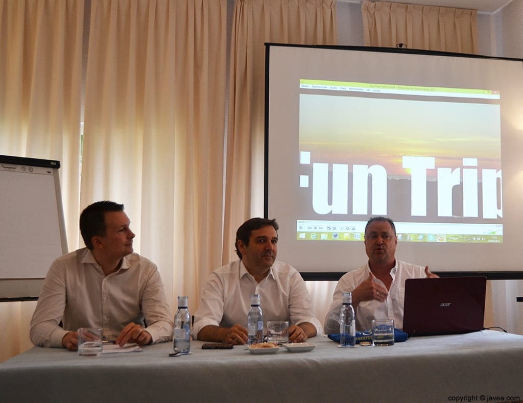Lasse Rouhiainen, Antonio Mirgall y Mario Schumacher en la presentación del Fun Trip