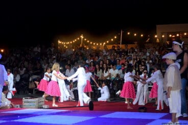Momento de la representación teatral del Ajedrez Viviente