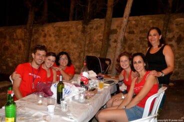 Algunos de los mayorales de las fiestas Mare de Déu dels Àngels durante la fiesta del sábado