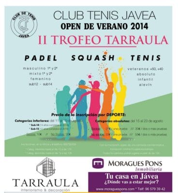 Cartel II Open de Verano Club Tenis Jávea