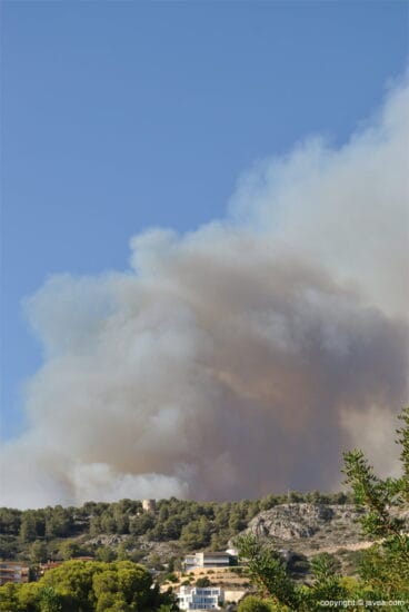 Incendio en el Parque Natural del Montgó