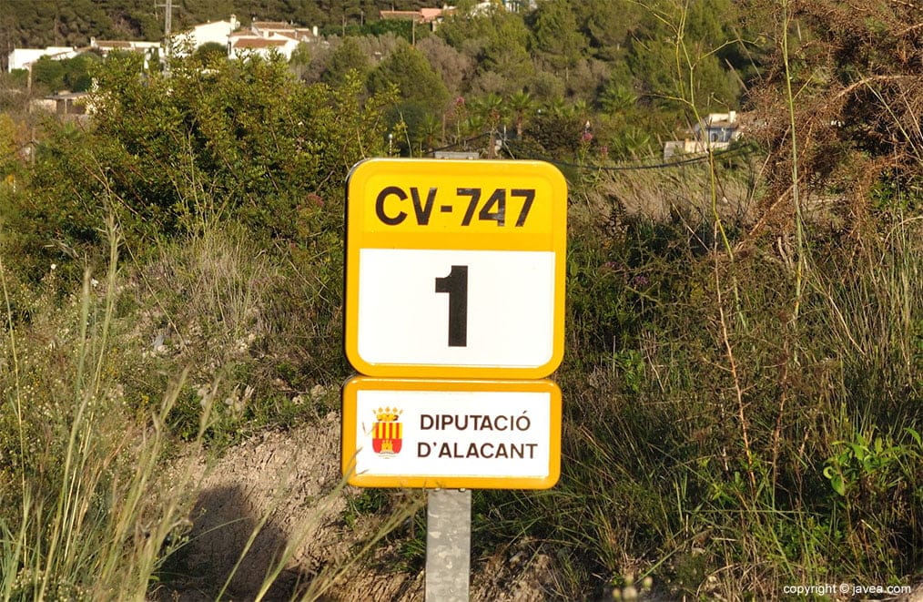 Carretera CV 747 del Poble Nou de Benitatxell a Javea