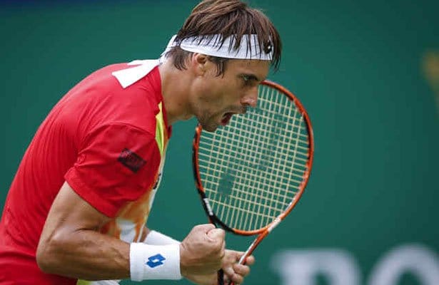 David Ferrer animándose tras la consecución de un tanto