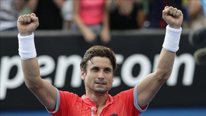 David Ferrer mostrando su alegría