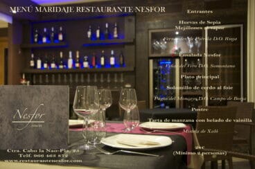 Menú de maridaje del Restaurante Nesfor