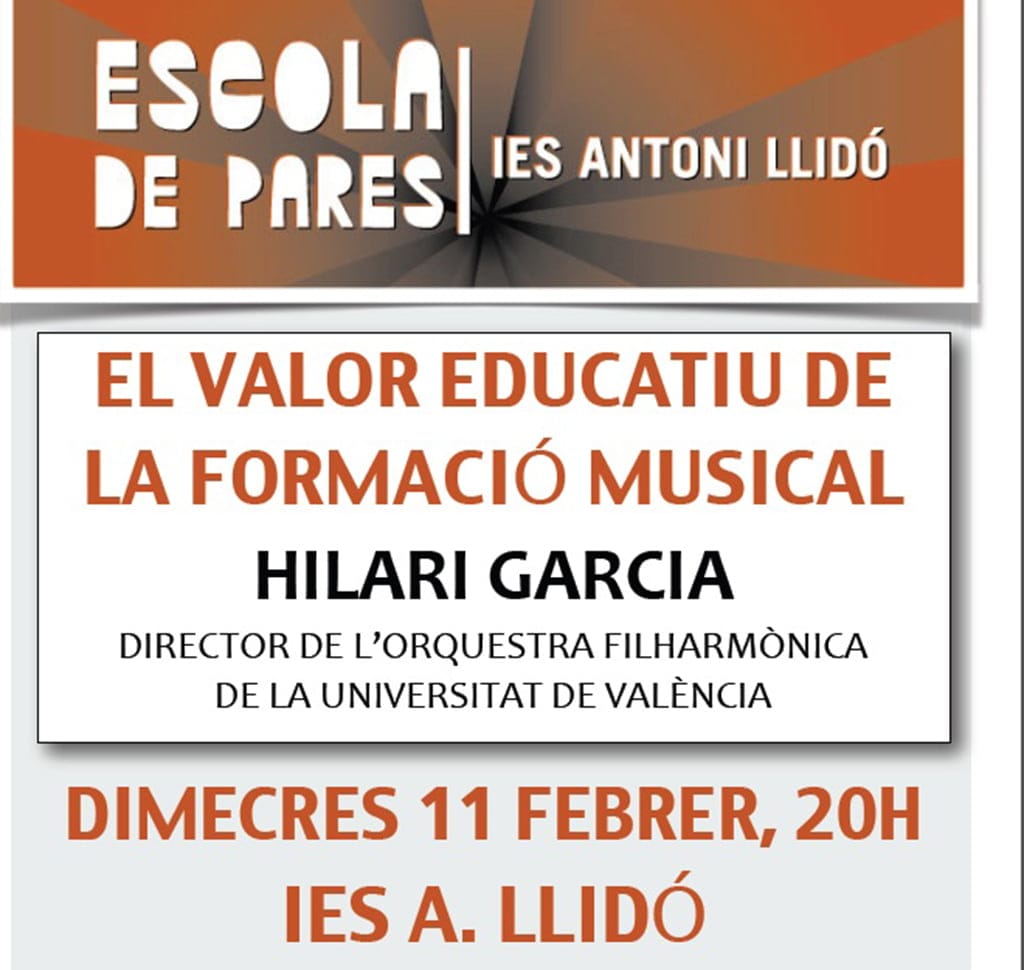 Cartel de la Charla de Valor Educativo de la música