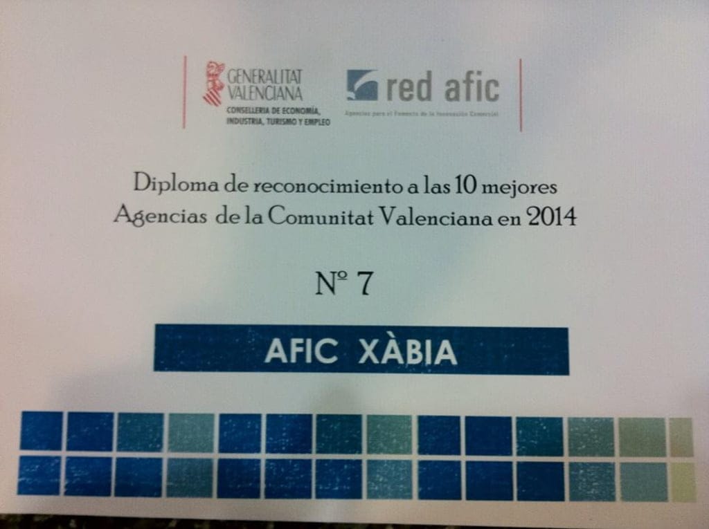 Certificado de AFIC Xàbia