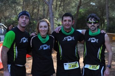 Mª Isabel Ferrer con Juanjo Valles, Jaime Escortell y José Antonio Cecilia