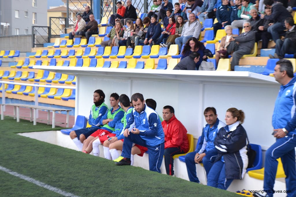 Banquillo del Jávea durante un encuentro