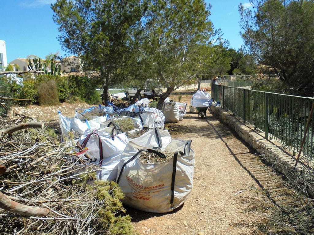 Contenedores de vertidos de jardinería retirados
