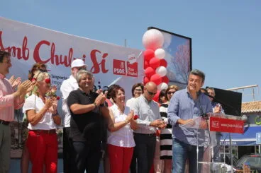 José Chulvi en el mitin del Arenal