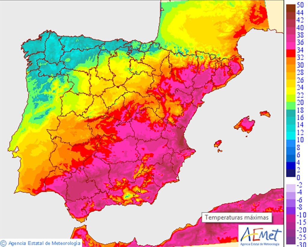 Mapa De Espa a Ola De Calor J vea X bia