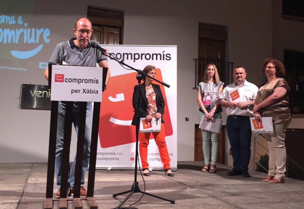 Vicent Colomer durante un mitin