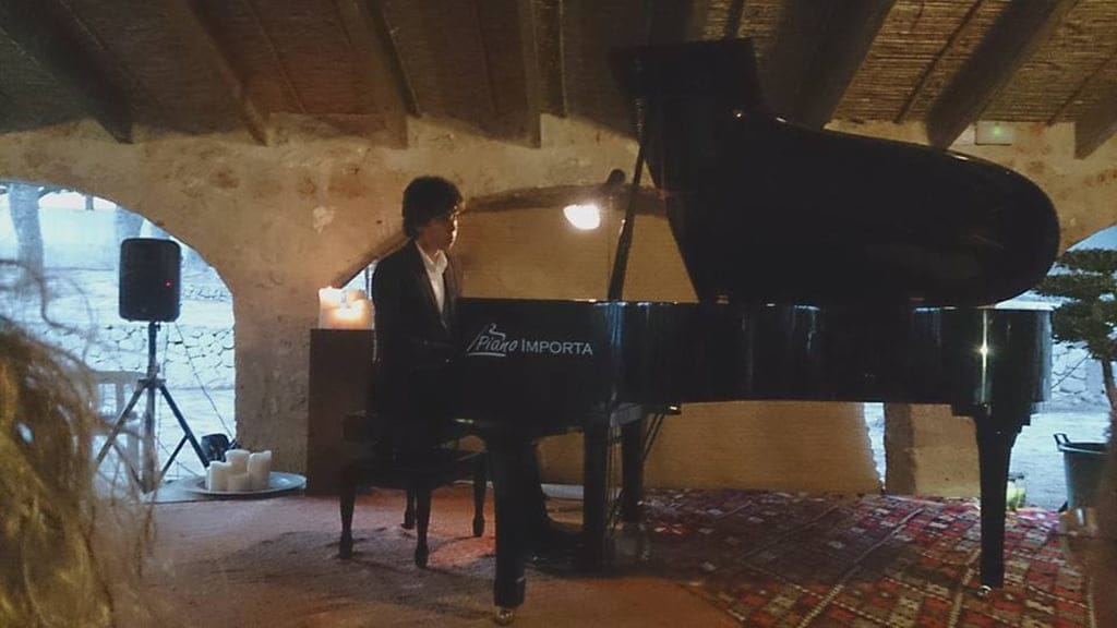 Pedro López durante su concierto