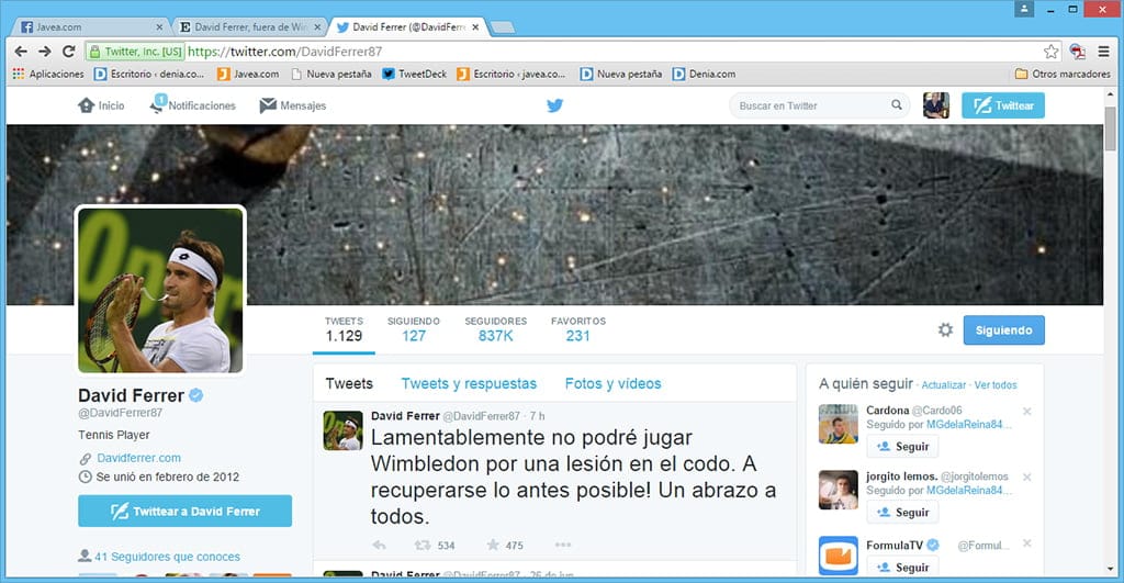 Tuit de David Ferrer