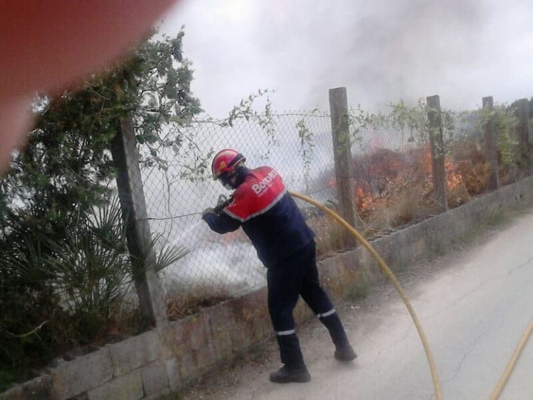 Bombero actuando en Jávea