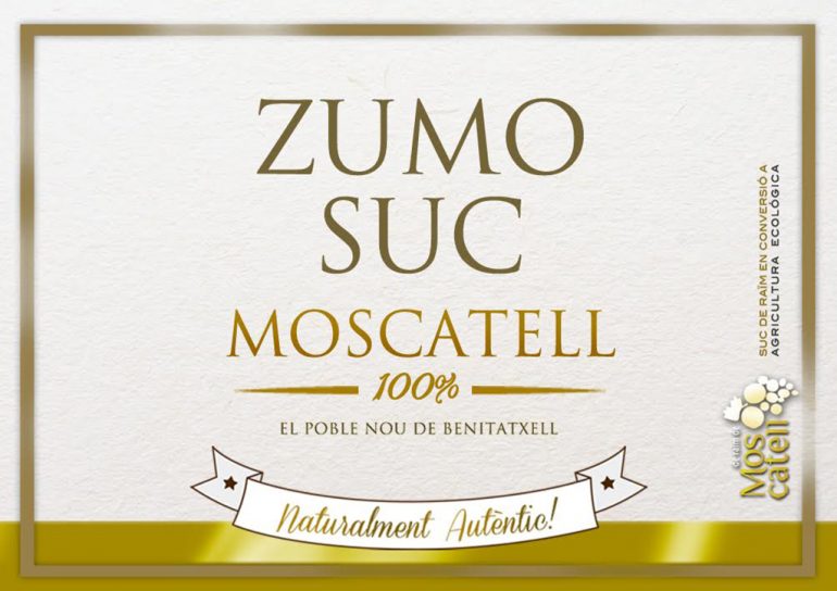 Etiqueta del zumo Moscatell