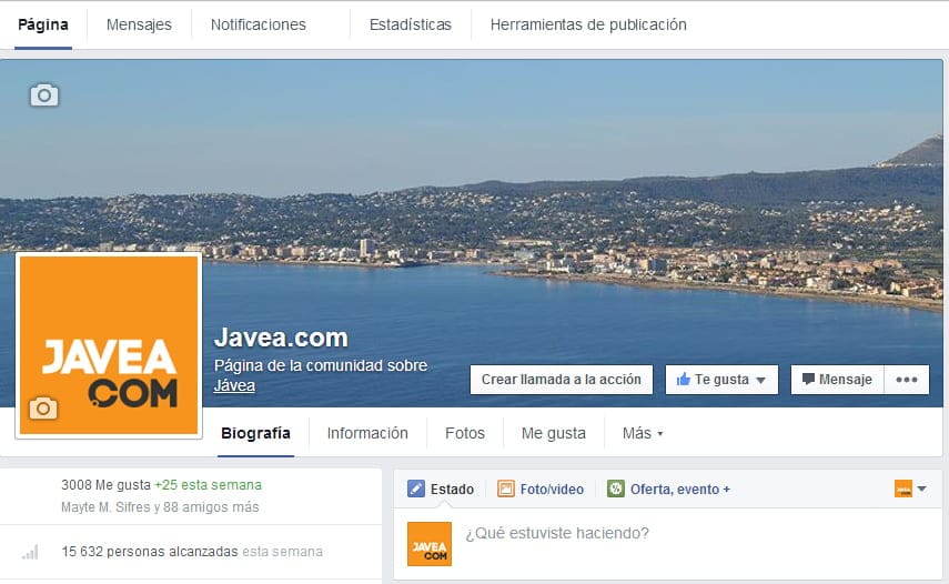 Página de Facebook de Javeacom