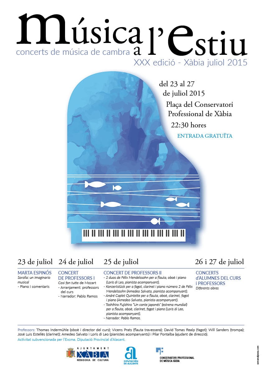 cartel Música a l`estiu Xàbia 2015