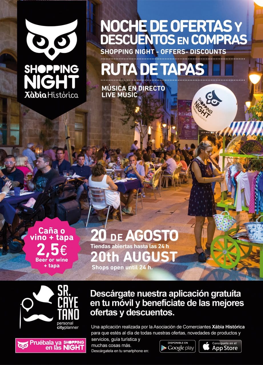 Cartel de la Shopping Night 20 agosto