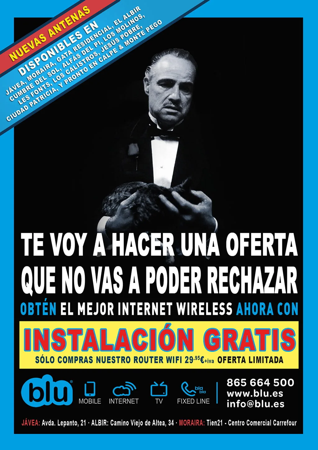 Blu oferta Instalación Gratis