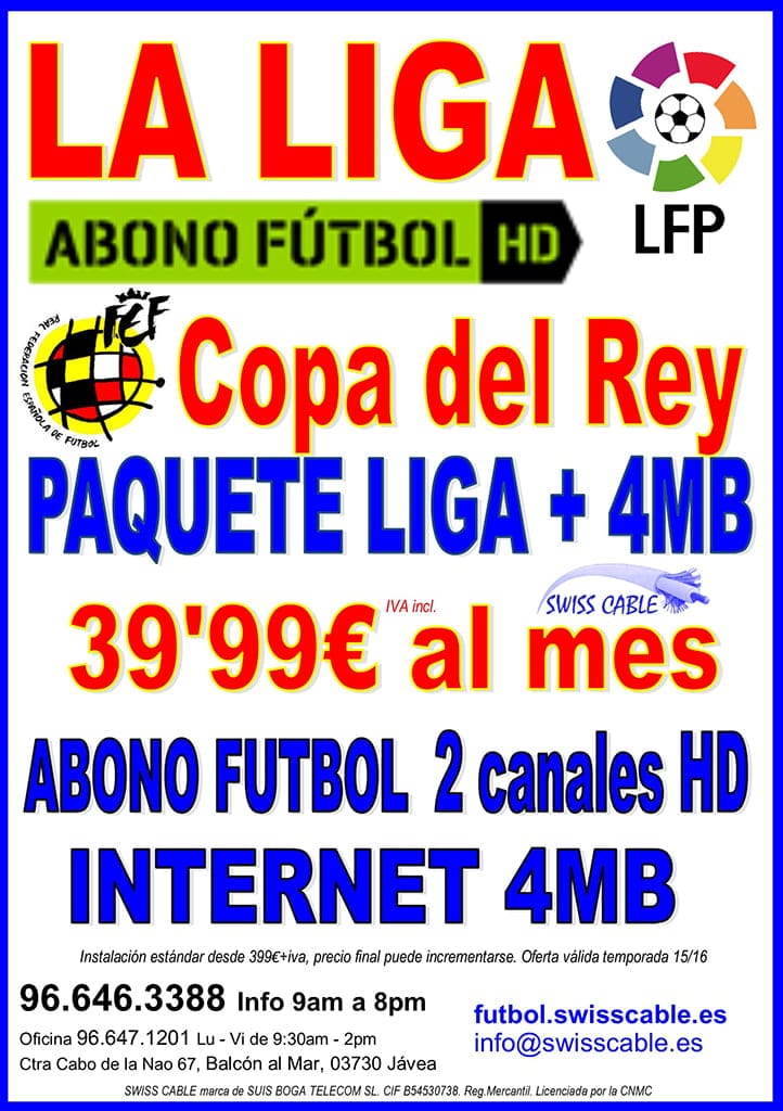 oferta abono fútbol e internet