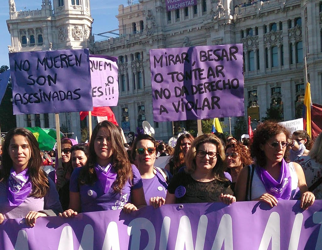 Una de las pancartas en el Marxa 7N