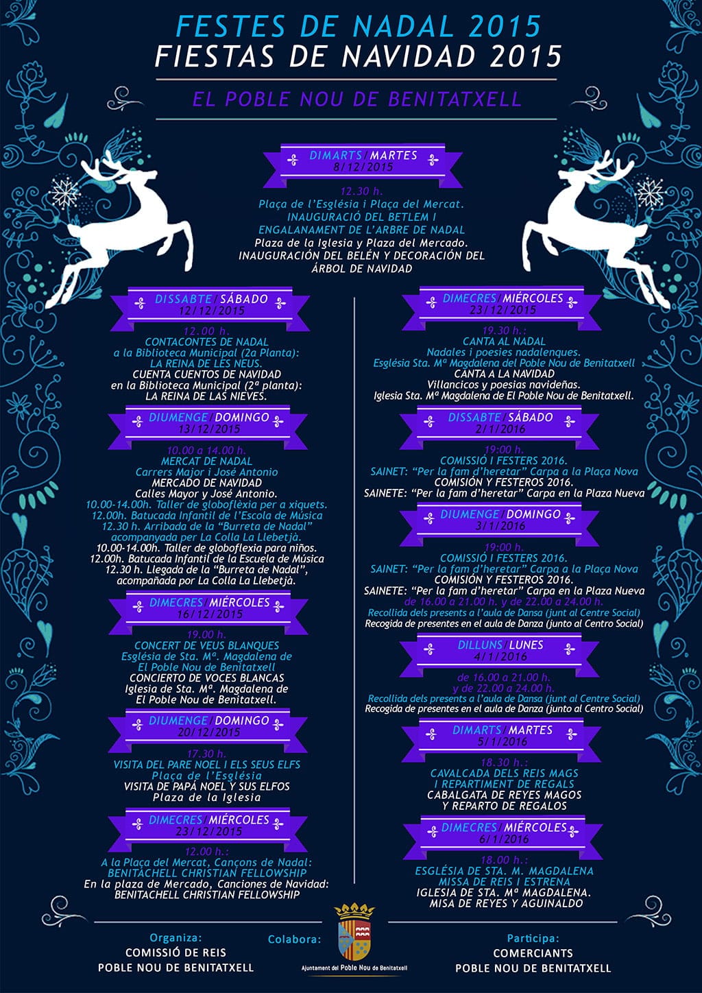 Cartel programación fiesta de navidad Benitatxell