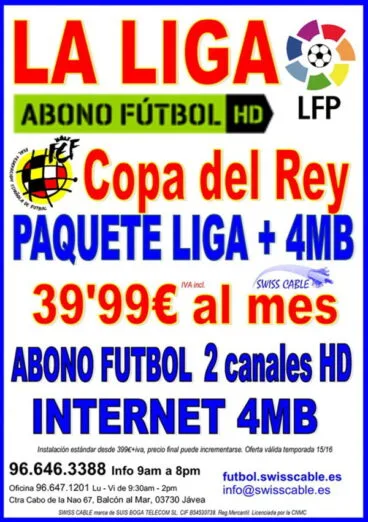 Oferta Internet y Fútbol Swiss Cable