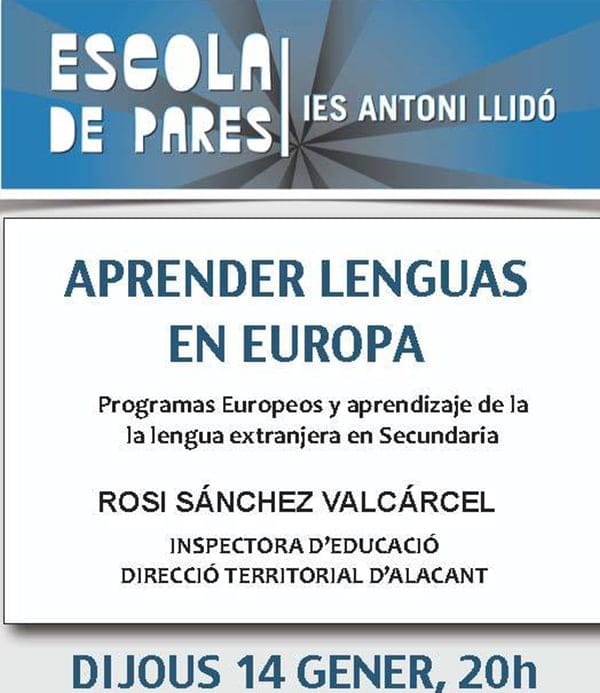 Cartel Escola Pares del IES Antoni Llidó