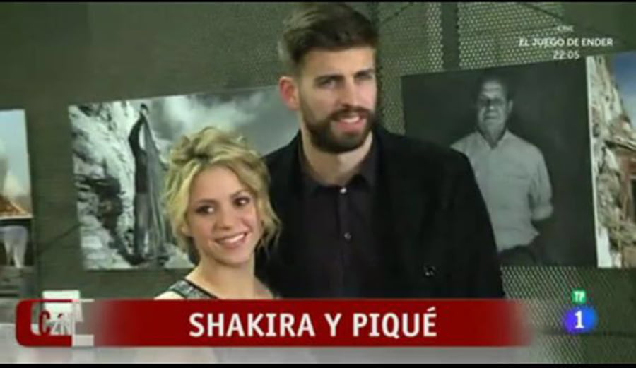 Shakira y Piqué en la exposición